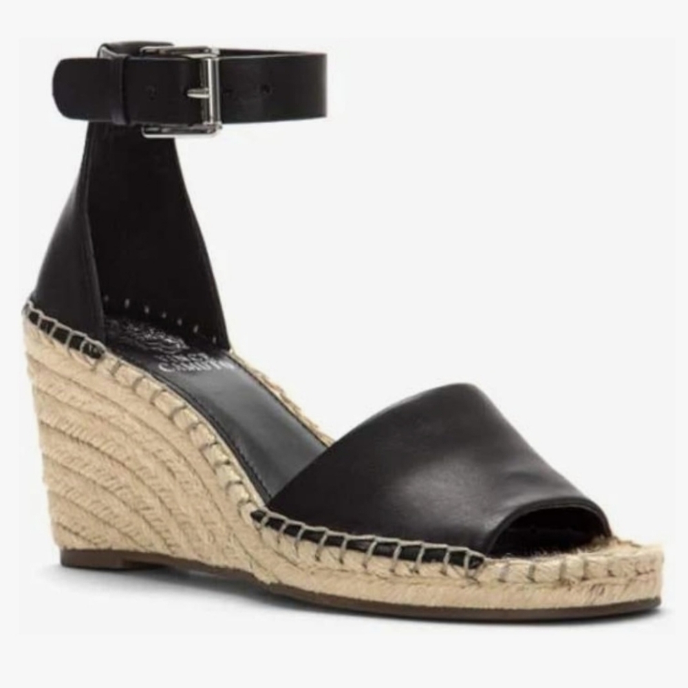 Vince Camuto Soft Leather Espadrille Wedge Sandals